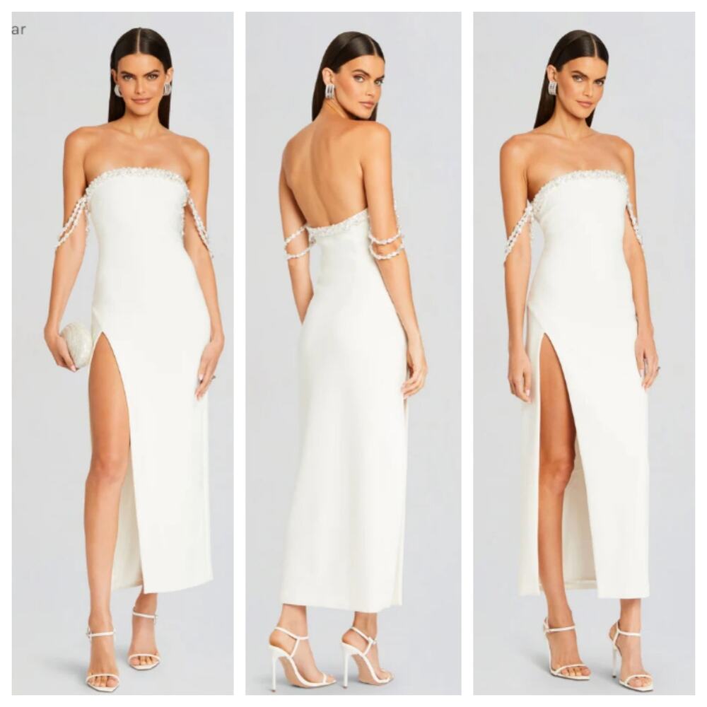 Retrofete Abilene White Sequin Maxi Dress NWT Size M